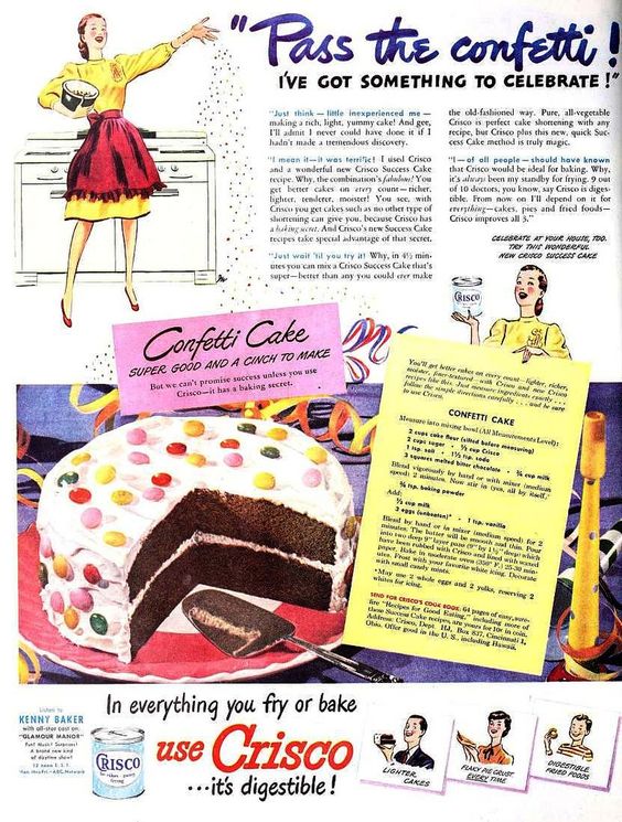 vintage ad cake confetti