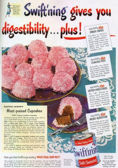vintage ad cupcake pink